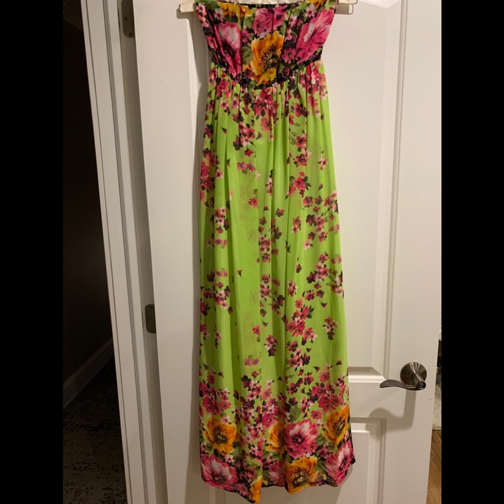 Maxi dress strapless floral